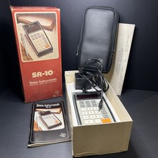 Vintage Texas Instruments SR-10 Calculator Turns On Original Box Set Complete