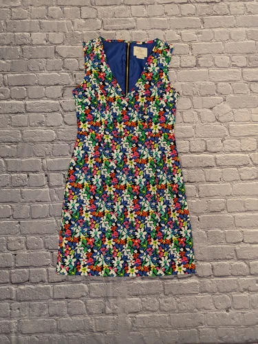 Abito smanicato donna Kate Spade blu con stampa floreale multicolore taglia 6