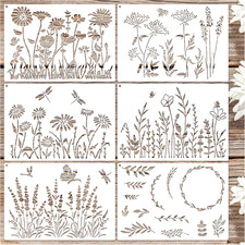 Large Flower Stencils for Painting on Walls Fence - 16X11 Inches Reusable Jumbo