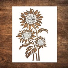 Sunflower Stencil 6x9 Inches - Reusable Sun Flower Stencils for Painting on Wo