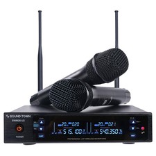 Sound Town Metal 200 Channels UHF Wireless Microphone System with 2 Handheld ...
