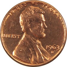 1963 D Lincoln Memorial Cent Uncirculated Mint State Penny 1c Coin 1963 D Lincoln Memorial Cent Uncirculated Mint State Penny 1c Coin