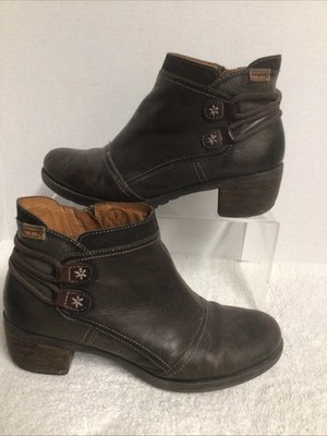 Pikolinos Women's Le Mans Olive Green Gray Leather Ankle Boots EU 39 US 8/8.5