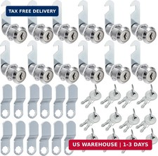 12 Pack Cabinet Lock with Keys, 1-1/8 Inch Cam Locks Keyed Alike, RV Storage Loc