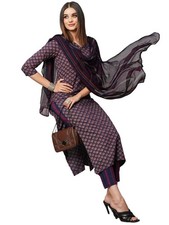 GoSriKi Women's Cotton Blend Straight Printed Kurta with Pant  Dupatta