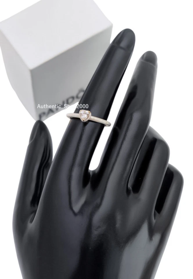 NEW 100%  Authentic PANDORA 14k Gold Plated White Chakra Heart  Ring 163088C01 - Image 2 of 4