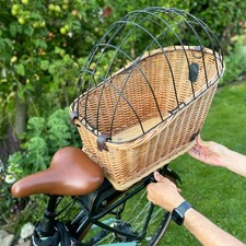 UNUS&reg; Fahrradkorb Weide Haustier f&uuml;r hinten oval mit Gitter Korb Weide