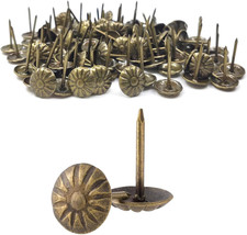 Bronze Upholstery Tacks, 100PCS, 7/16 Inch Antique Daisy Pattern Furniture Nails