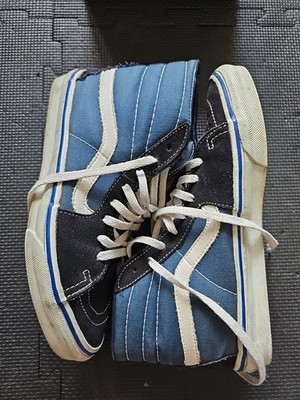 Vintage Made In USA Vans Sk8-Hi Navy Blue Classic Mens Size 8.5