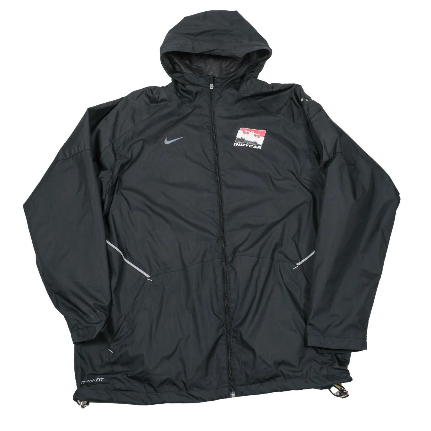 Nike Indycar Black Storm-Fit Rain Wind Zip Up Hooded Jacket Men's X-Large