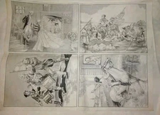 (4) 9"X12" Tri-Chem Pictures To Paint Patriotic Revolution History Flag Vintage