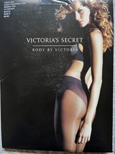 2 Pair Vintage Y2K Victoria's Secret Body by Victoria Black High Leg Hosiery SzB