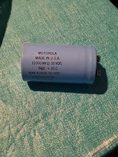 Motorola 11000 MFD Capacitor. 23D82464C08. 35 VDC/Max Surge 50 VDC. Untested