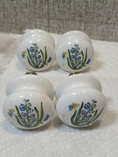 4 Hyacinthus Orientalis Porcelain Drawer Pulls Knobs Portmeirion Botanic Garden