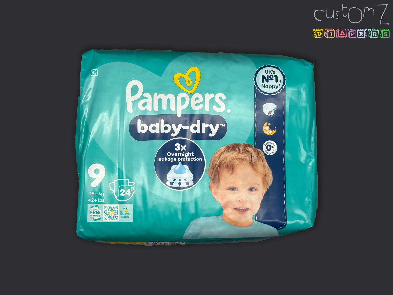 Pampers Baby Dry Taped Size 9 24 Nappies Diapers - Pack of 24