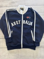 Hoxley Australia Jacket Youth Size 10 Navy Blue Full Zip Track Top Flag Fleece