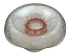 Vintage Pink Depression Glass Bowl Etched Floral Pattern 1930s Collectible