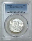 1948 D Franklin Half Dollar PCGS MS64FBL Full Bell Lines Bright & Frosty #Y265K