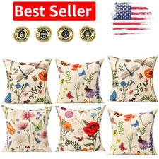 Charming Floral Patterned 18x18 Pillow Covers - Perfect for Home  Patio