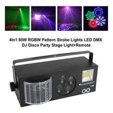 4In1 80W RGBW Pattern Strobe Lights LED DMX DJ Disco Party Stage Light Remote,