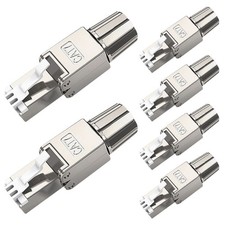 Cat7 Cat6A RJ45 Connector ToolFree Zinc Alloy Shielded Ethernet Plug 6 PCS