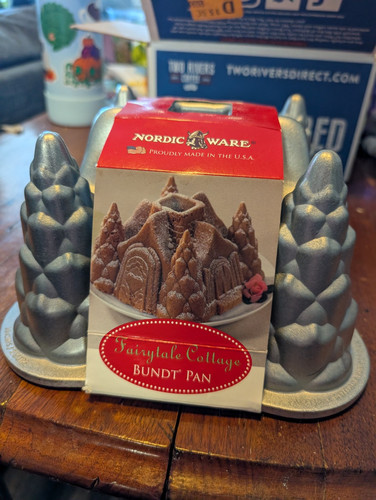 NORDIC WARE Fairytale Cottage Bundt Cake Baking Pan 10Cup HEAVYCAST ALUMINUM NEW - Picture 1 of 7