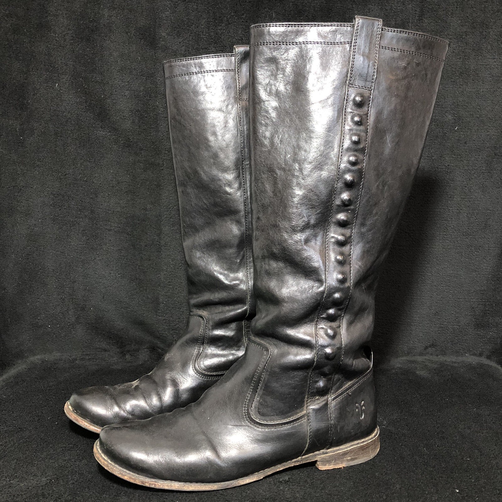 Frye Paige Tall Equestrian Riding Black 