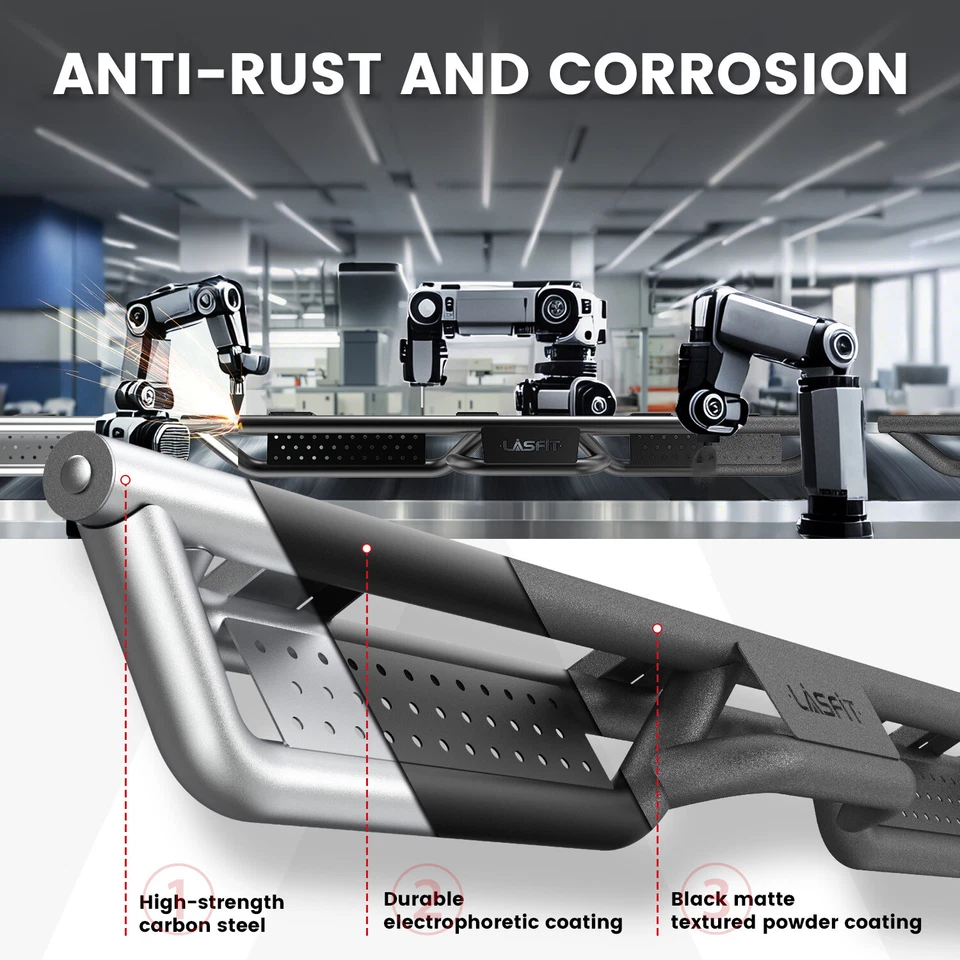 LASFIT Running Boards for 2024 2025 Toyota Tacoma Double Cab Step Bars 600lbs Foto 3 de 4