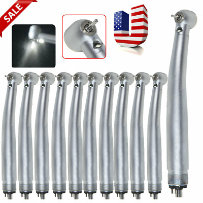 1-10* Dental Fiber Optic High Speed Handpiece LED E-generator 3 Spray 4Hole ex