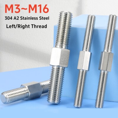 A2 Stainless Steel Double Threaded Bolt Left/Right Hand Thread Rod Stud M3-M16