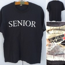 Vintage SENIOR T Shirt 80s 1980s made in USA Screen Stars thin Size L