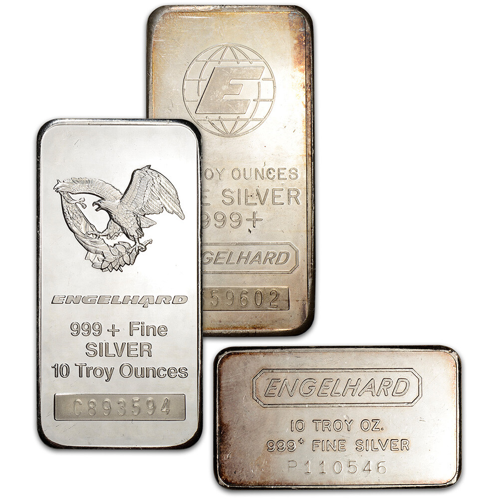 10 oz Silver Minted Bar - Engelhard .999 Fine - Random Design | eBay