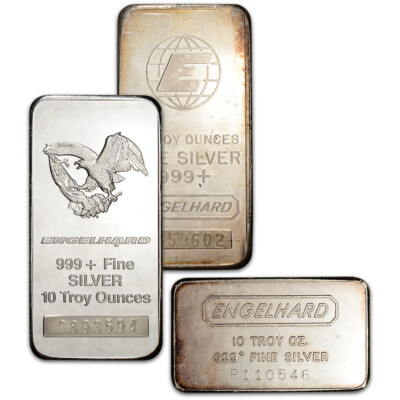 10 oz Silver Minted Bar - Engelhard .999 Fine - Random Design | eBay
