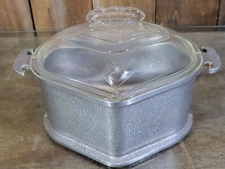 Guardian Service Cookware Heart Shaped Cast Aluminum Pot w Glass Lid Vintage
