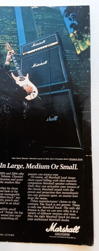 STEVE STEVENS Marshall CC DeVILLE Ovation mag ad pin-up pull-out poster 1 page - Picture 8 of 10