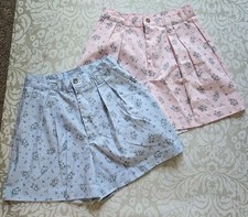 2 90s Vintage PALMETTO S Women s High Waisted Shorts Sizes 7 9 Blue Pink Flor
