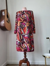Anthropologie Maeve FLAVIA Dress S Psychedelic Swirls Mod