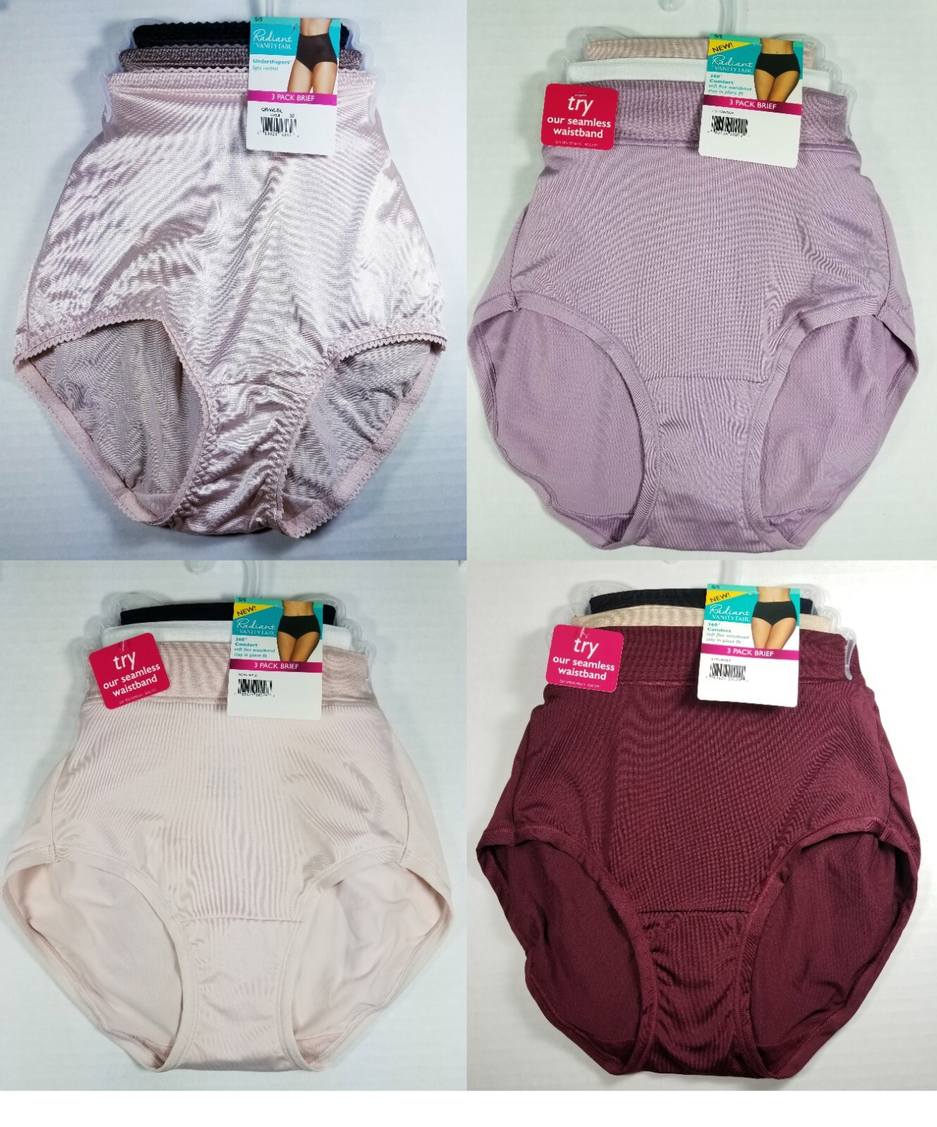 Radiant Vanity Fair 3 PACK Brief Comfort Panties MANY SIZES AND COLORS! NWT eBay