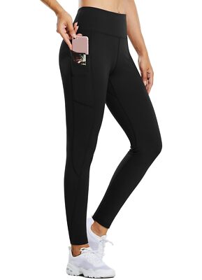 Thermo Leggings Damen Winter Leggings high Waist Sportleggings mit Taschen Le...