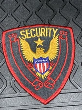 Security Guard Patch Eagle Center Red White Blue Shield Red Outline 3.5” x 4” 7P