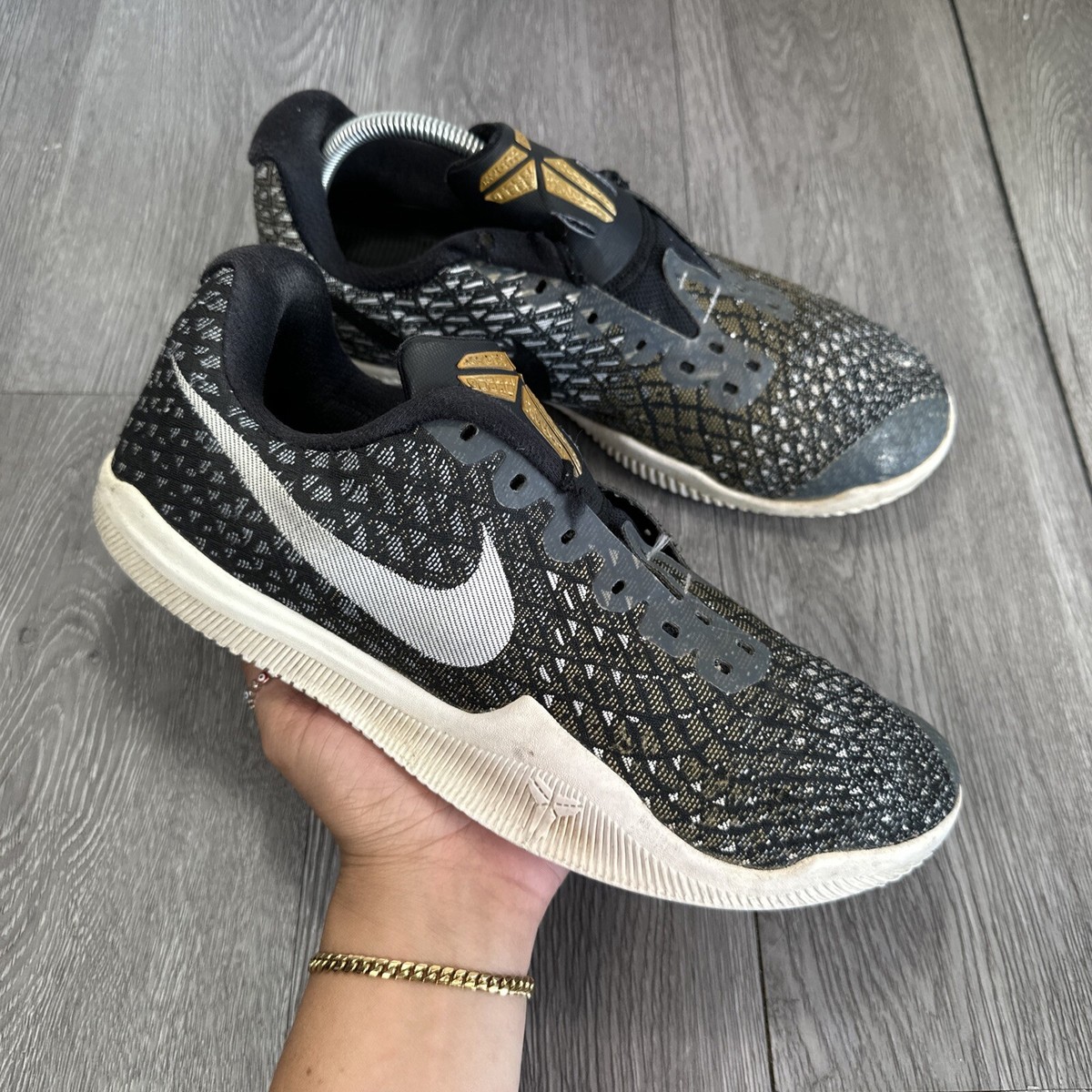 Nike Mamba Instinct Mens Size Shoes Black Gold Silver Athletic Sneakers