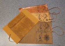 Pencil Case faux Leather Creative Retro Treasure Map Roll Bag Pouch New