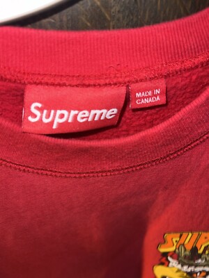 Supreme X Sean Cliver Eagle W/Crown Red Crewneck Sweatshirt Sz Med