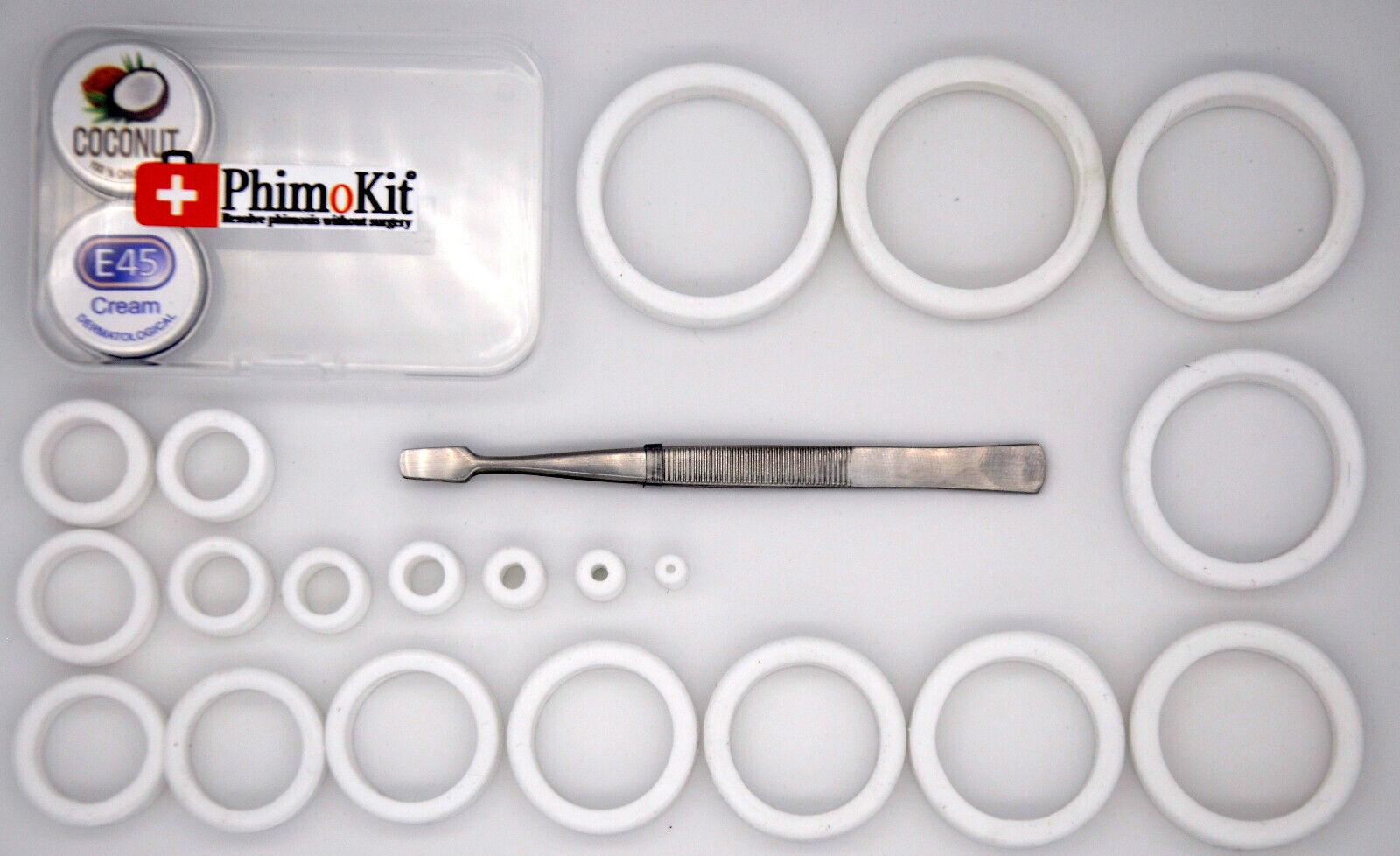 Phimosis Kit To Cure a Tight Foreskin 22 Unique Rings With Phimo Cream and  Oil