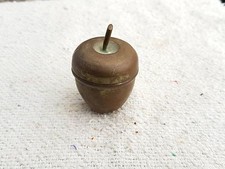 Vintage Old Scarce Apple Shape Handmade Brass Pill Box Rich Patina