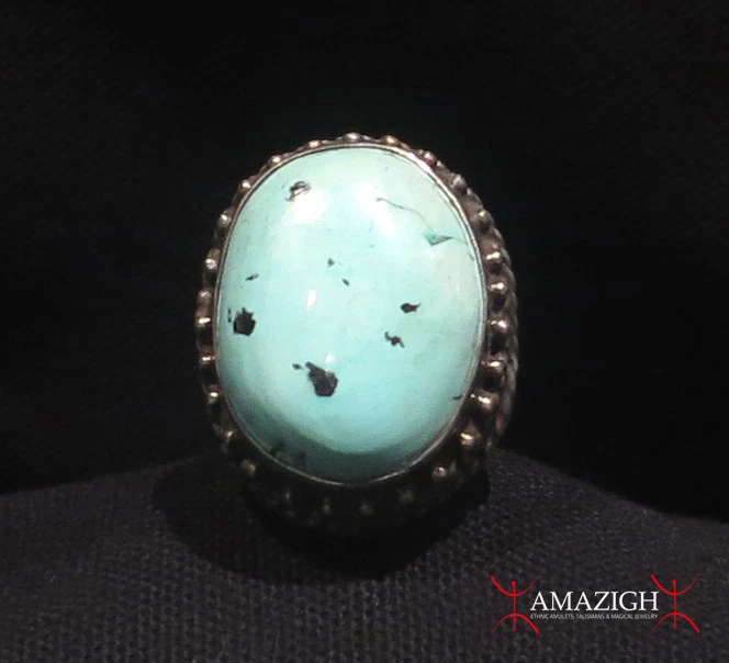 Anillo grande fino - plata y turquesa - Tíbet Foto 2 de 4