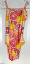 Dolfin Uglies Swimwear Girls 14 One Piece Swimsuit Citrus Fruit Print Swim