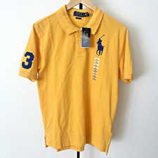 Polo Ralph Lauren Gold Bugle Big Pony Cotton Mesh Polo Shirt Boys XL 18-20 NWT