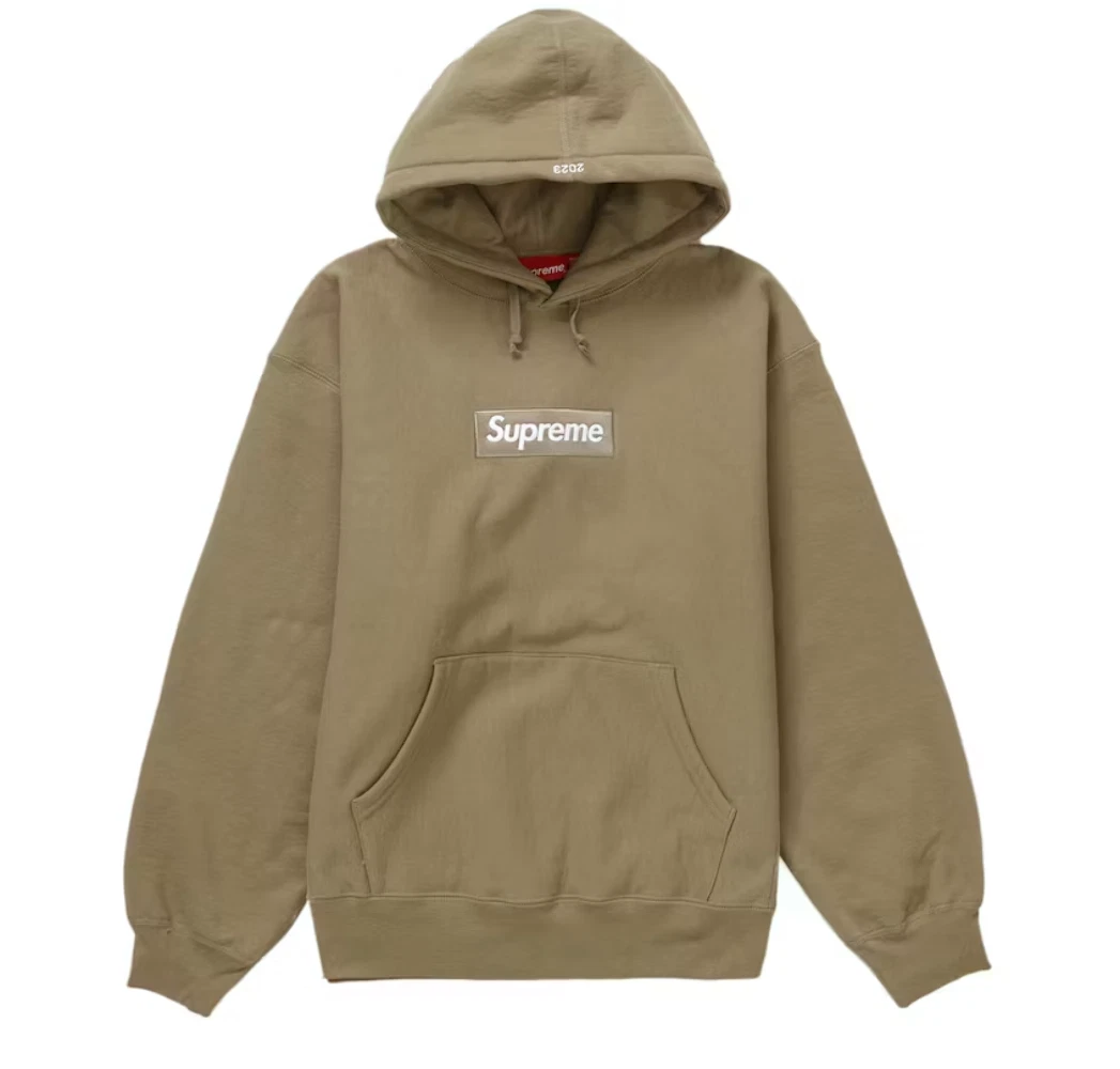 Sweat à capuche logo Supreme Box sable foncé