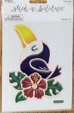 Stickabilities The Paper Studio Puffy Parrot Hawaiian🌺Flower Scrapbook Stickers